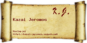 Kazai Jeromos névjegykártya
